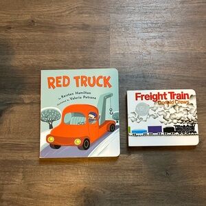 Bundle Red Truck and Freight Train Books - Kids Toys